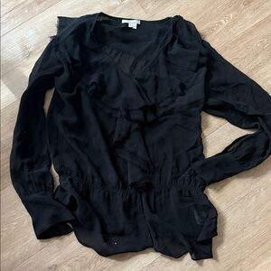 Vince silk ruffle blouse